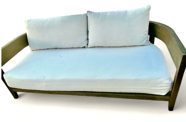 Restoration Hardware Teak Outdoor Sofa Balmain Collection with RH Cushion (1 of 9)