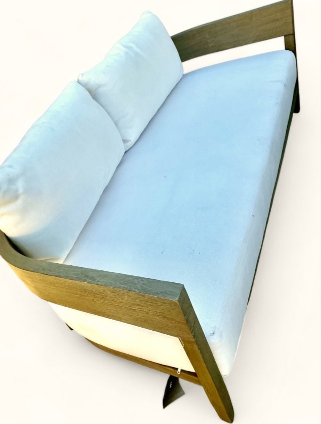 Restoration Hardware Teak Outdoor Sofa Balmain Collection with RH Cushion (1 of 4)