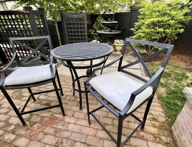 Restoration Hardware Bistro Table and Two Chairs Carmel Collection Aluminum (1 of 10)