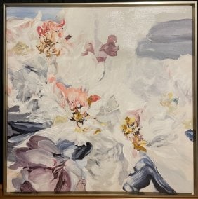Large Abstract Pastel Floral Giclee Framed (1 of 2)