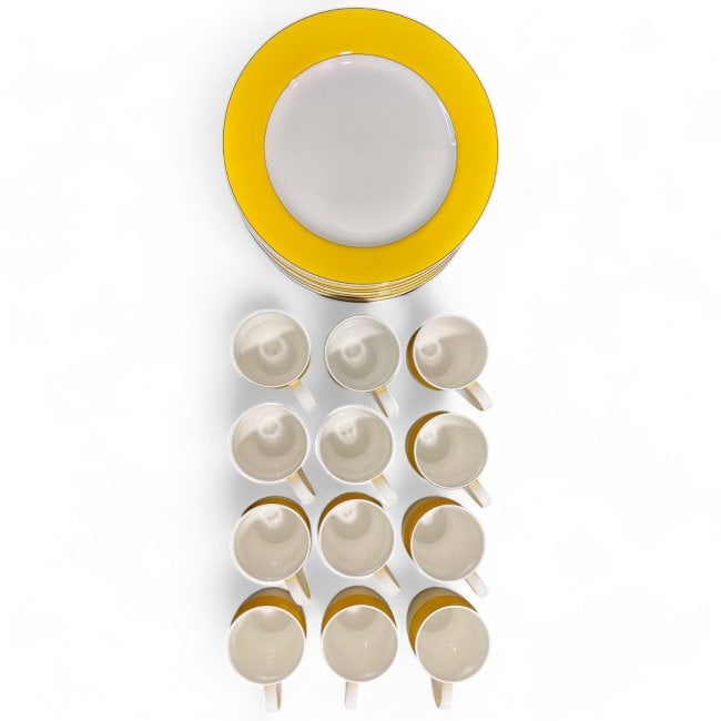 Kate Spade Lenox Set of 12 Dinner Plates and 12 Coffee Mugs - Rutherford Circle Yellow (1 of 10)