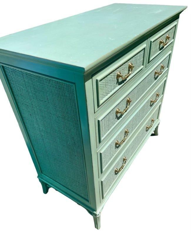 Somerset Bay Dresser Chest Of 5 Drawers, High Quality Mahogany Faux Rattan  Wicker Finish