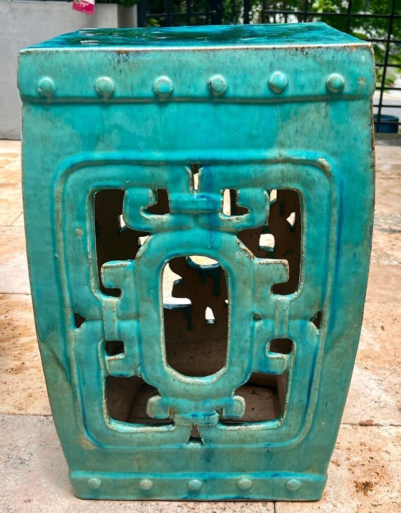 Beautiful Asian Glazed Pottery Garden Seat (1 of 6)