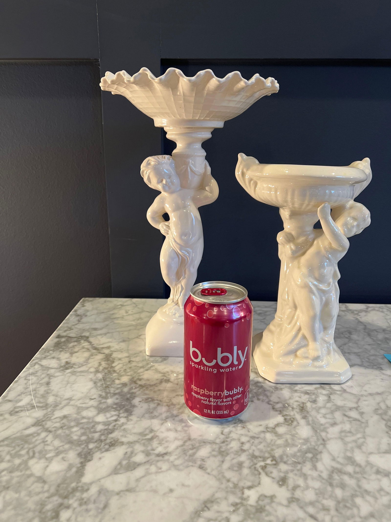 Pair of Ceramic Cherub Decorative Figurines (1 of 14)