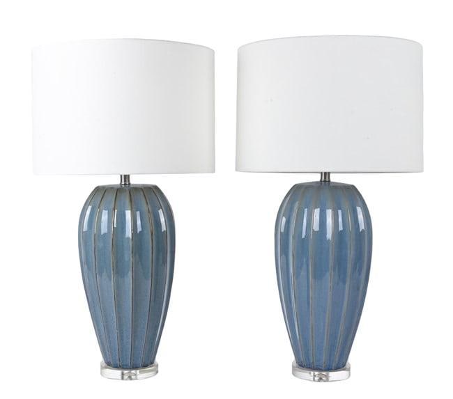 Currey & Co. Pair of Oversized Ceramic Table Lamps (1 of 7)