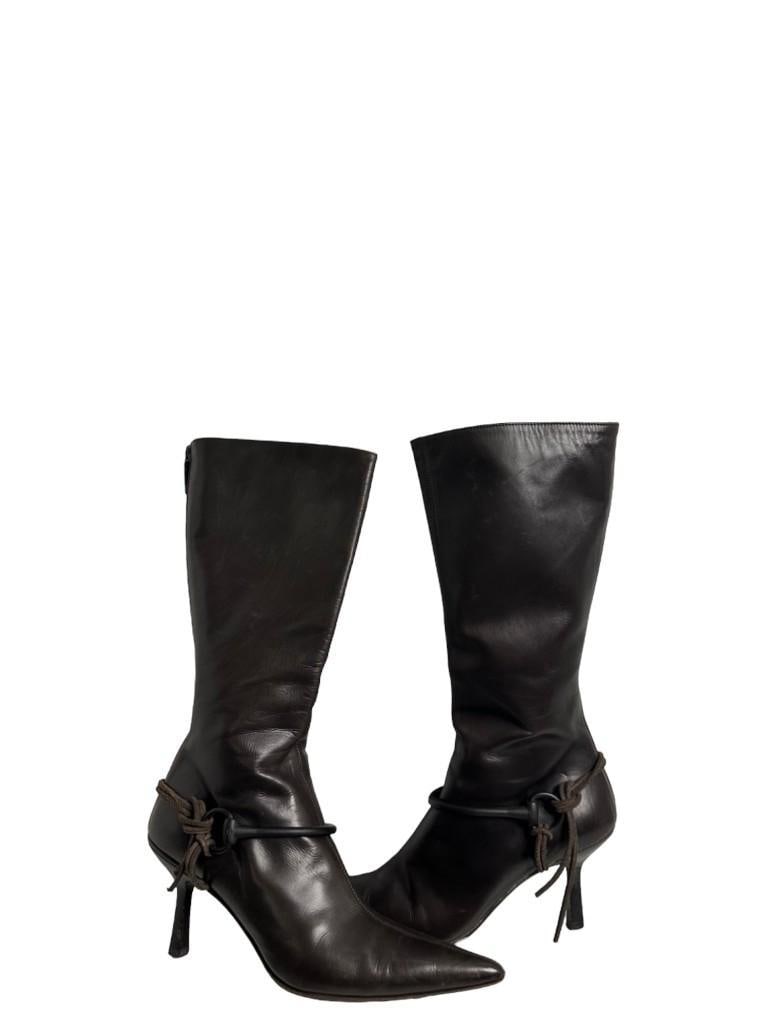 Gucci Leather Brown Buckle Boots (1 of 8)