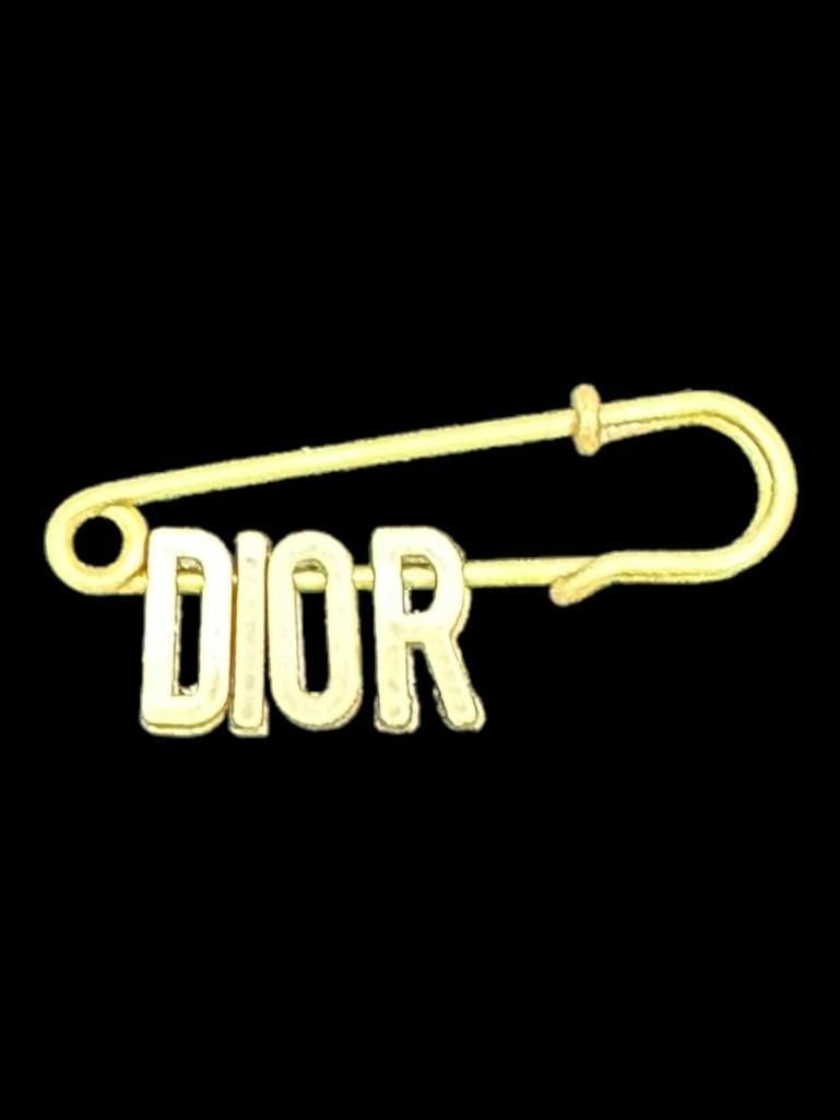 Authentic Rare Christian Dior Word Safety Pin Brooch (1 of 3)