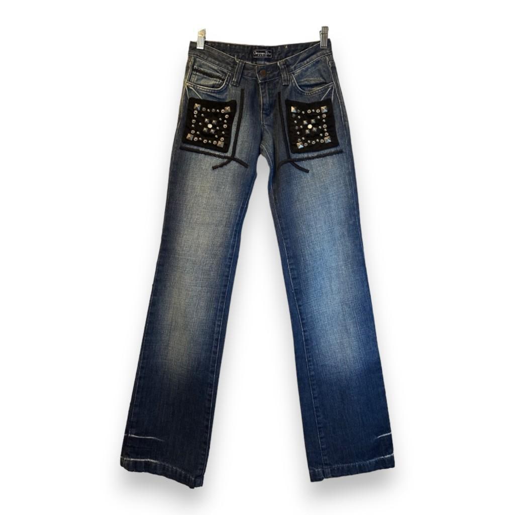 Christian Dior Deep Blue Studded Straight Leg Jeans (1 of 9)