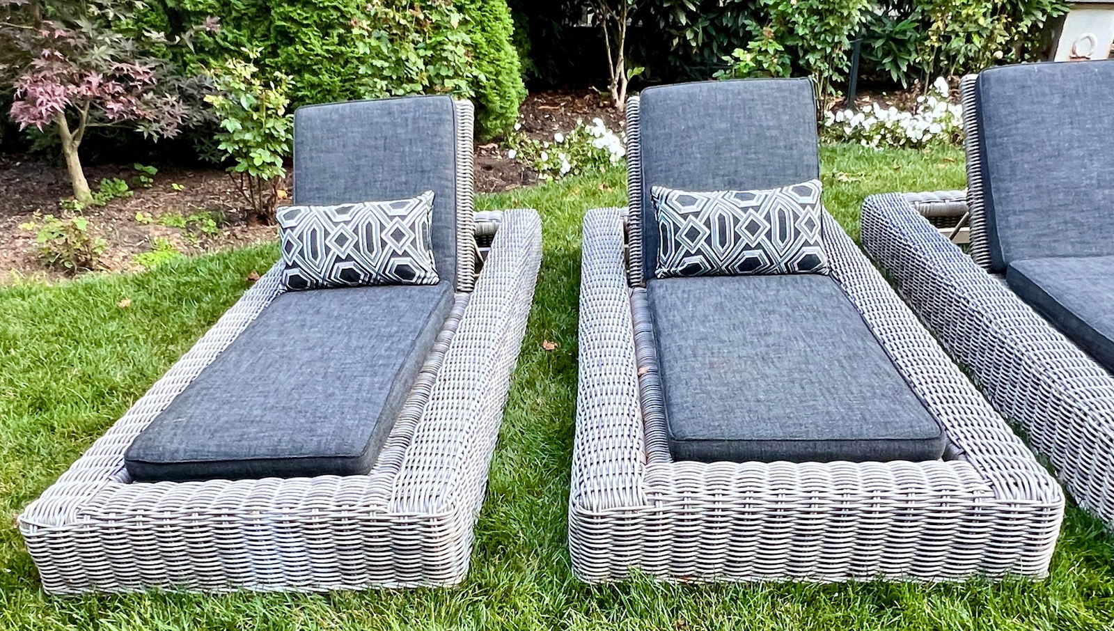 Restoration Hardware Pair of Luxury Chaise Loungers with RH Cushions (1 of 7)