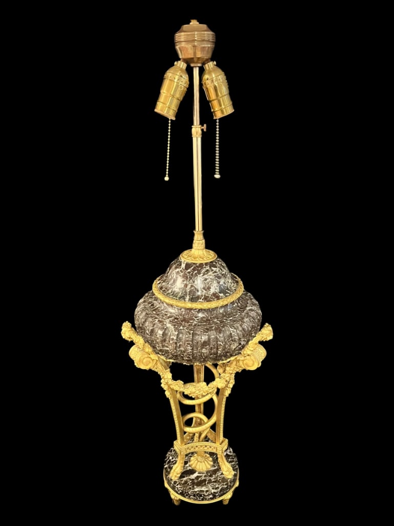 Spectacular Verde Antico Marble and Ormulu Table Lamp - Statement Piece (1 of 9)