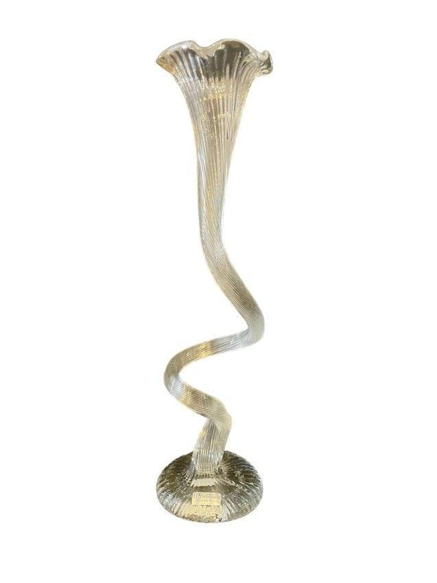 Vintage Murano Style Stretch Glass Swirl Flower Vase (1 of 5)