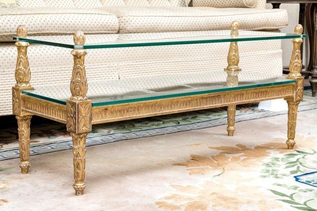 Vintage Neoclassical Carved and Gilt Glass Table (1 of 9)