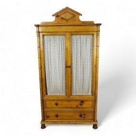 Vintage Pine and Maple Faux Bamboo Armoire by Baker Furniture - Circa 1990 (1 of 2)