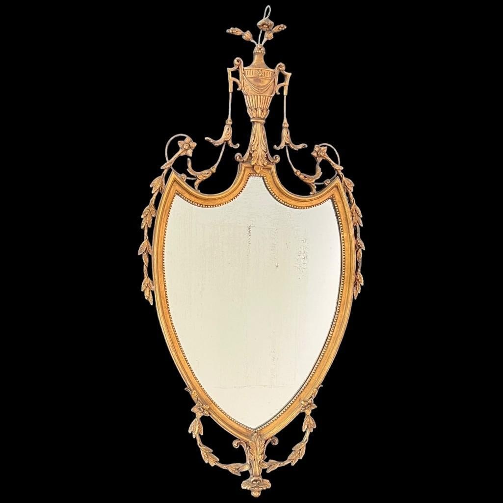 Friedman Brothers Rococo Style Carved Giltwood Gesso Wall Mirror (1 of 12)