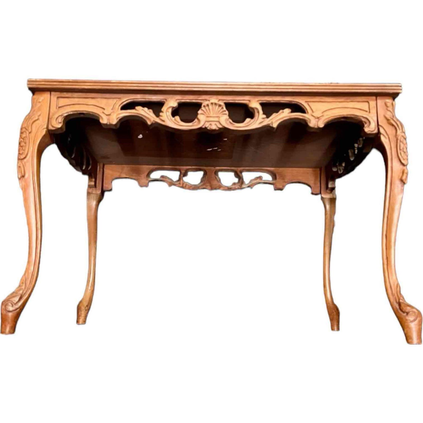 French Hand Carved Side End Table, Vintage (1 of 5)