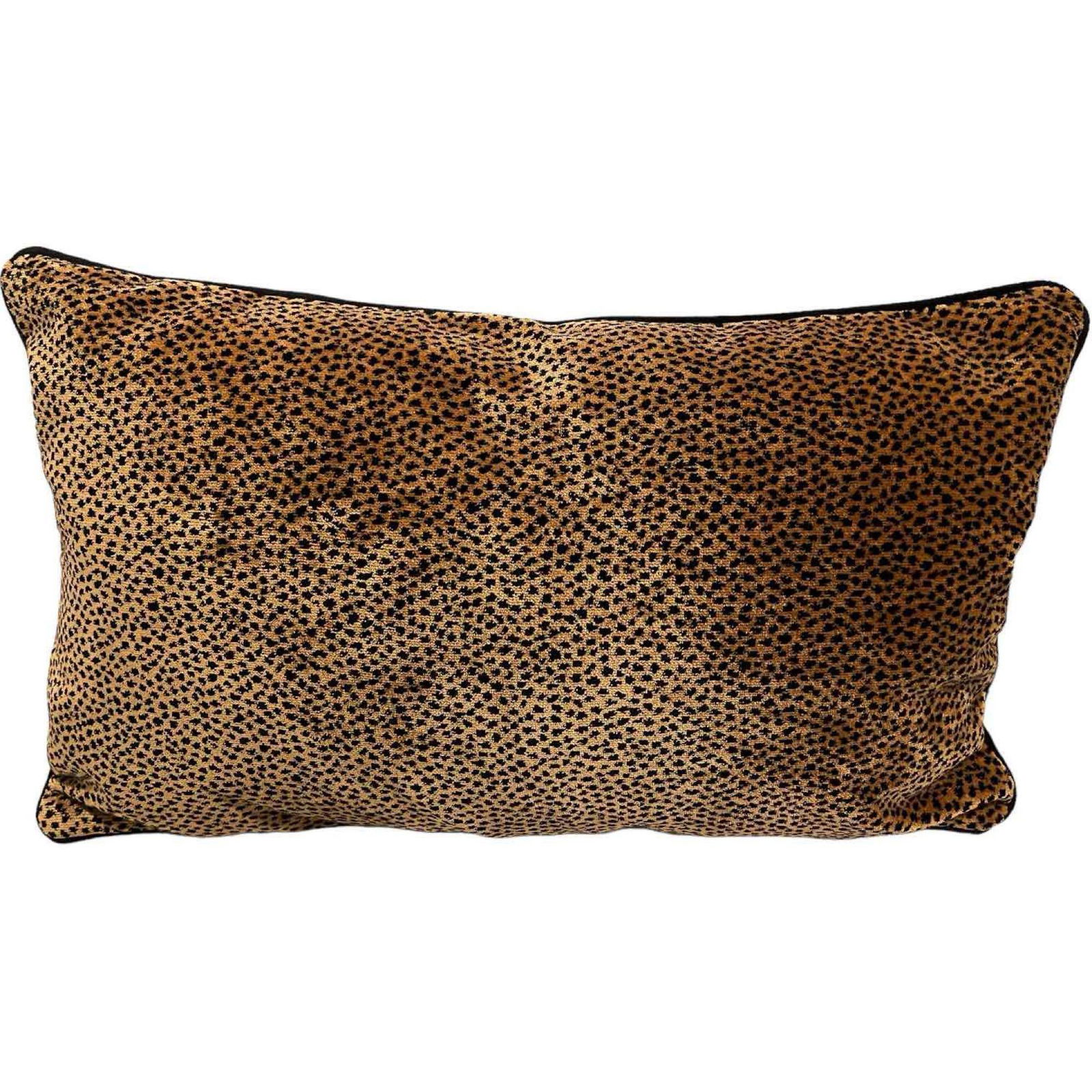 Velvet Leopard Cheetah Pattern Lumbar Pillow (1 of 4)