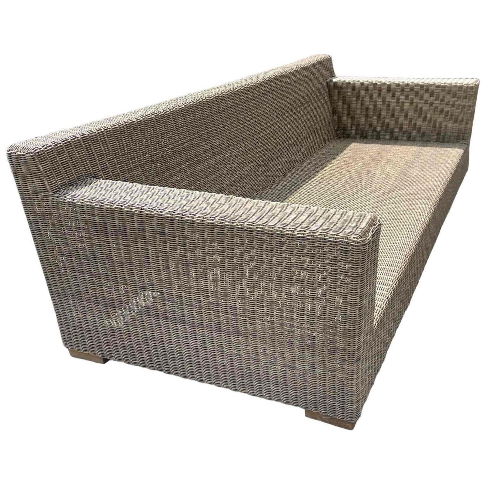 Restoration Hardware Luxe Depth Outdoor Resin Wicker Sofa Frame (1 of 6)