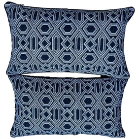Restoration Hardware Pair of Perennials Outdoor/Indoor Lumbar Accent Pillow Covers, 12 x 18
