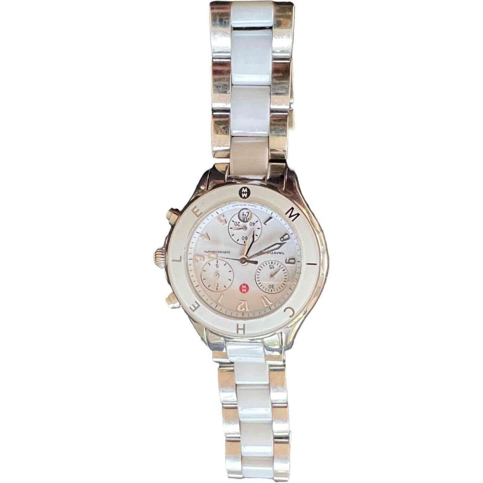 White and Silver Watch - Michelle Brand: Brand: Michelle Item Type: Wristwatch Condition: Excellent. Untested. Needs battery.