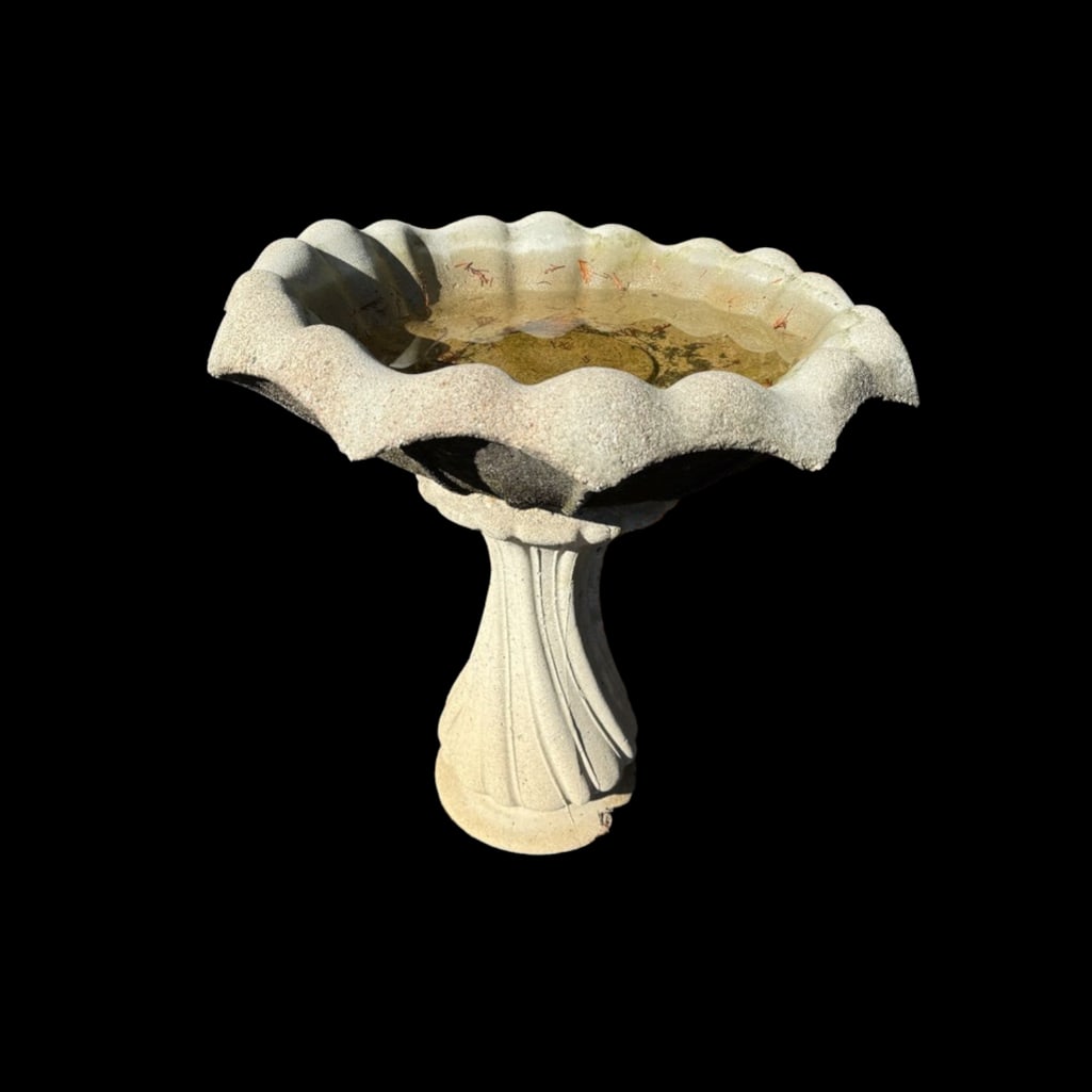 Charming Cast Cement Bird Bath - 2 pieces (1 of 2)