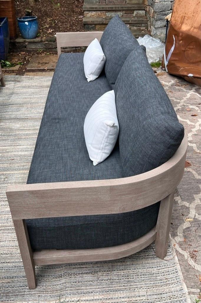 Restoration Hardware Weathered Teak Sofa, 108"  Balmain Collection, Brand New.  Retail $6000 (1 of 12)