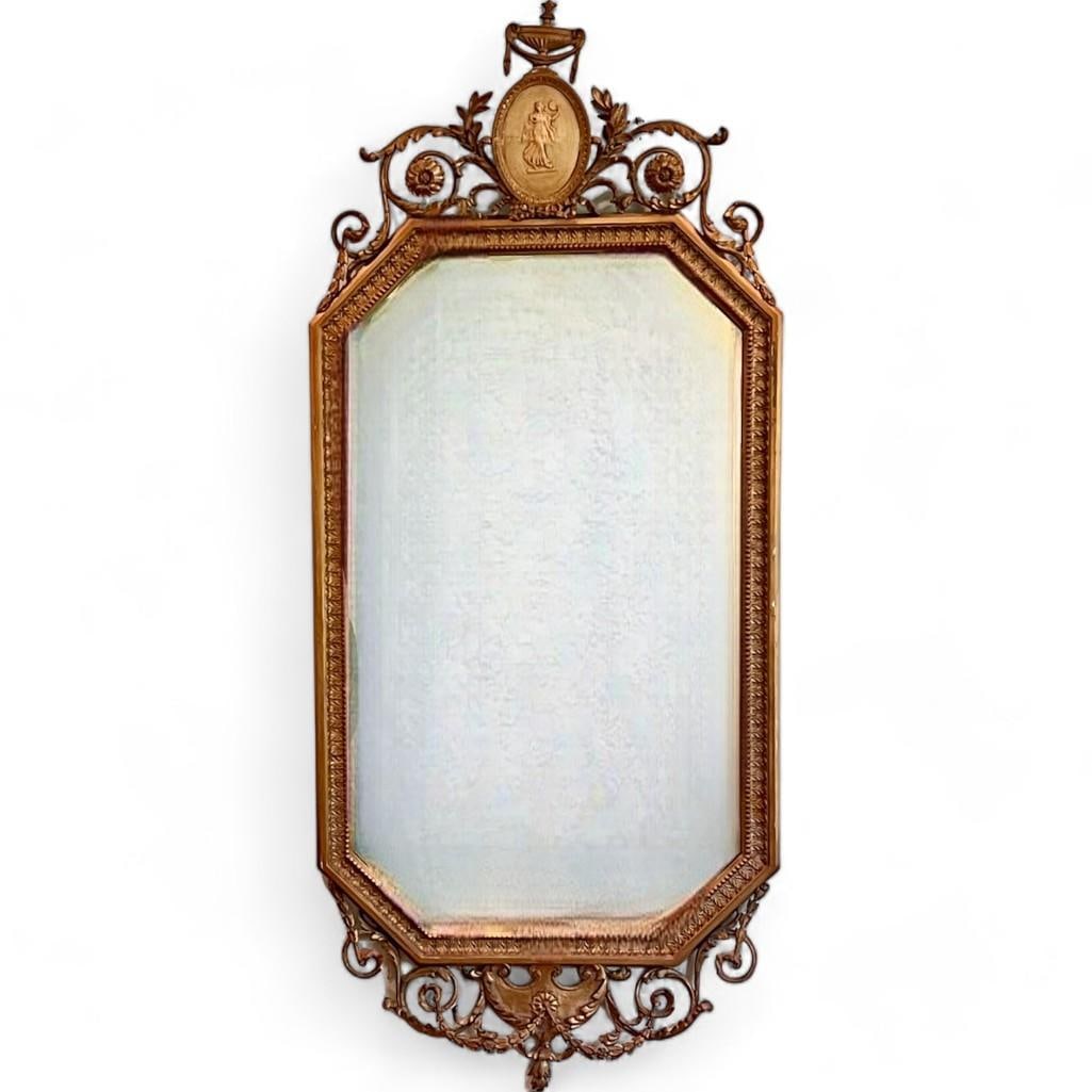 Vintage French Rococo Style Gilt Wood and Gesso Octagonal Wall Mirror (1 of 13)