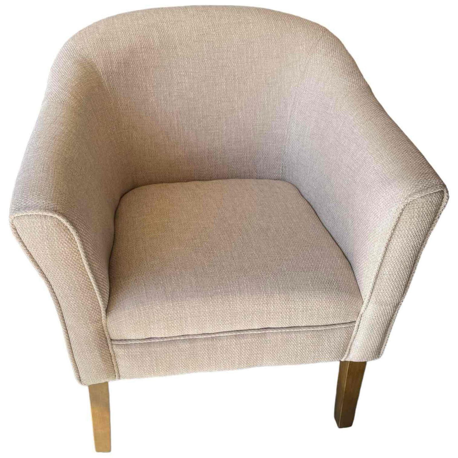 Beige Upholstered Bucket Office Arm Chair, (1 of 5)