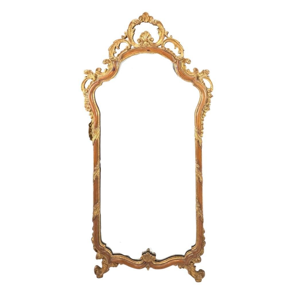 Vintage Hand Carved Rococo Style Wall Mirror Giltwood (1 of 4)
