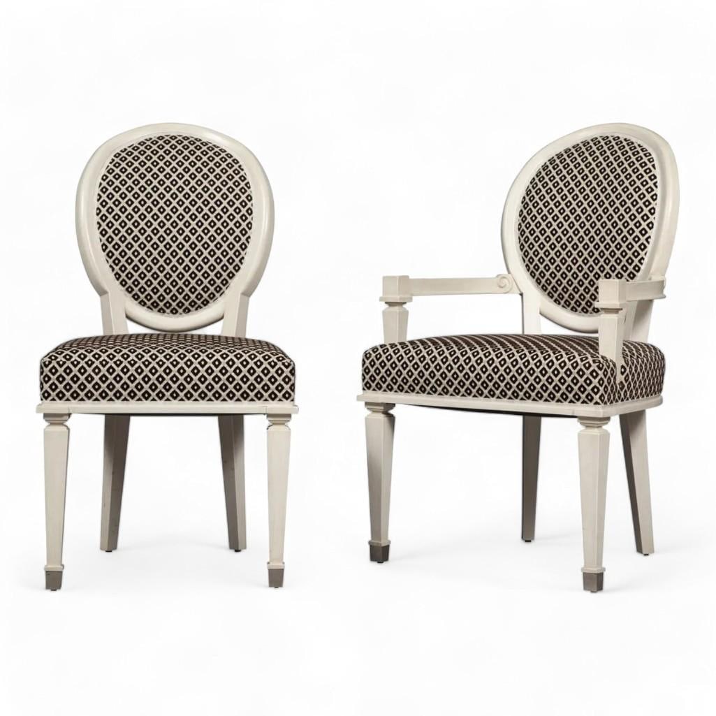 Lovely Set of 8 La Madeleine Style Dining Chairs Oval Back (1 of 13)