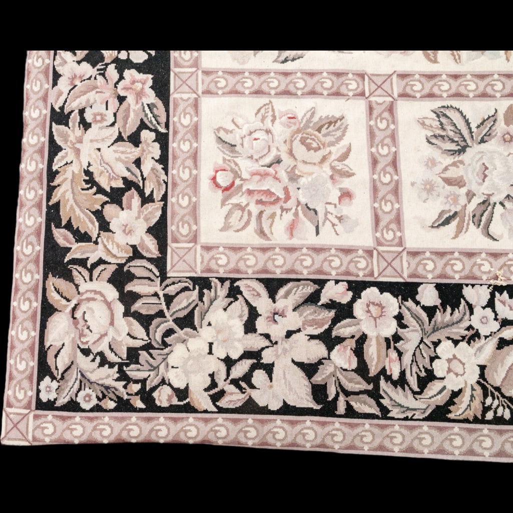 Floral Needlepoint Aubusson Style Rug (1 of 10)