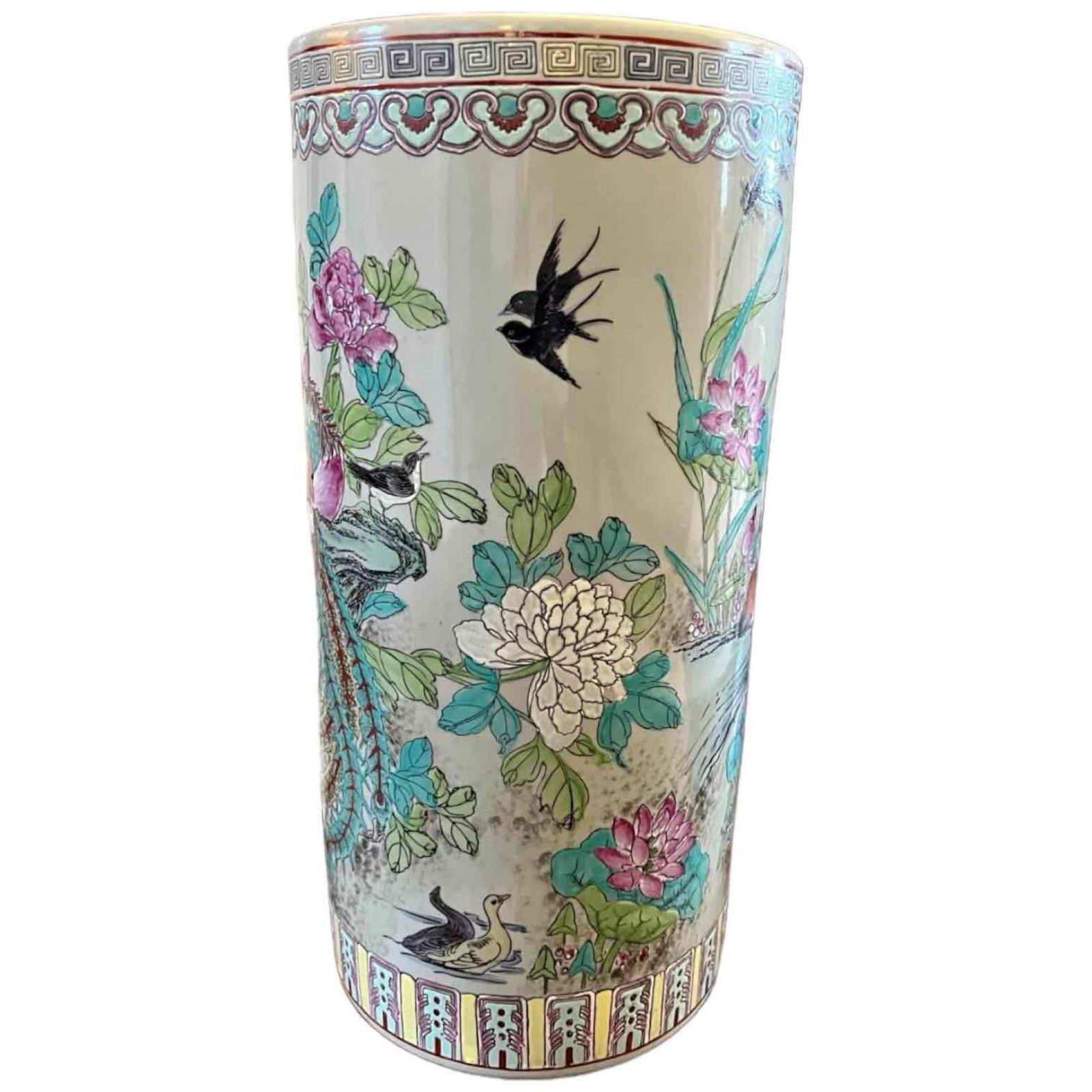 Tobacco Leaf Vintage Umbrella Stand, Hand Painted - Rare Find Beautiful Presentation (1 of 4)