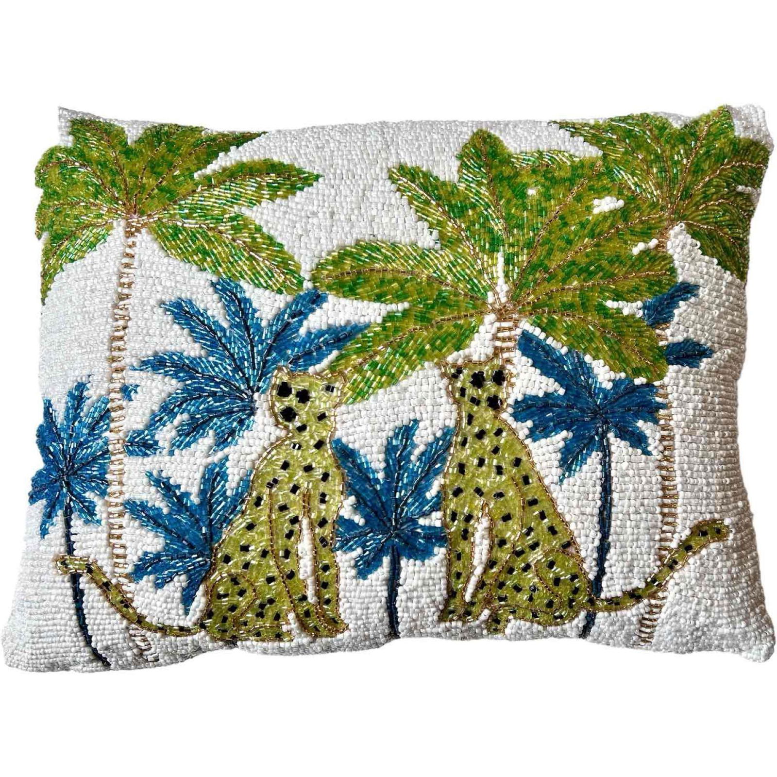 Chic Geometric Motif Beaded Decorative Accent Throw Pillow (1 of 9)