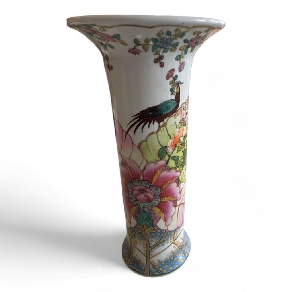 Tobacco Leaf Pattern Porcelain Vase  In The Style Of Mottahdeh  20th Century (1 of 3)
