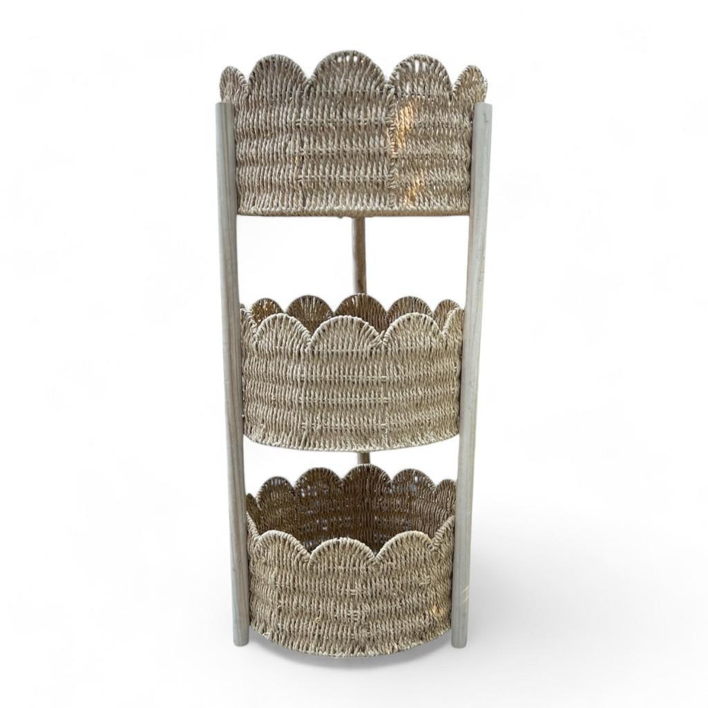 Serena And Lily Style Hand-woven 3 Layer Scalloped Storage Basket (1 of 7)