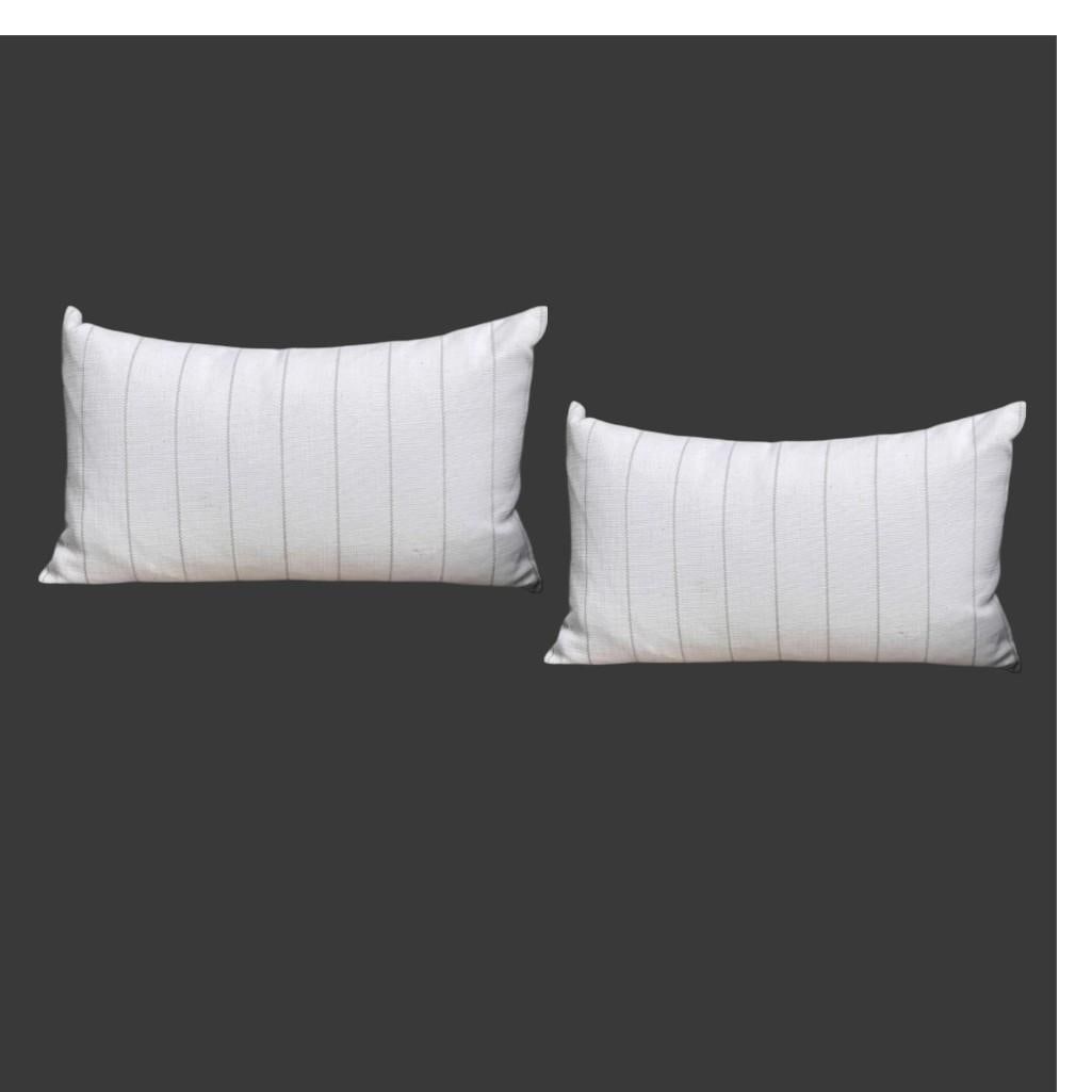 Restoration Hardware Pair Striped White Perennials Outdoor Accent Lumbar Pillow Covers: Brand: Restoration Hardware Item type: Outdoor/Indoor Lumbar Pillow Covers (No insert included) Condition: Home staging Use Only Dimensions: 12 x 18", each