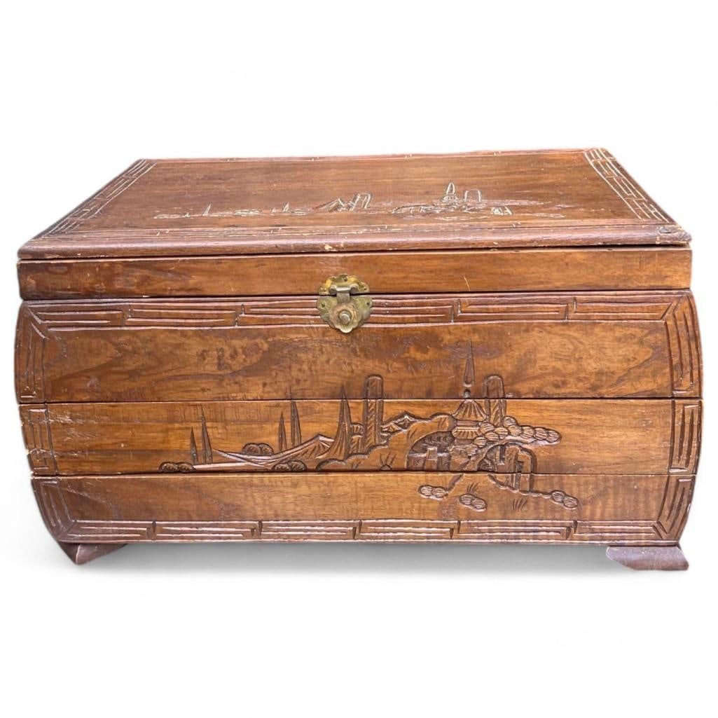 Asian Carved Keepsake jewelry Box (1 of 17)