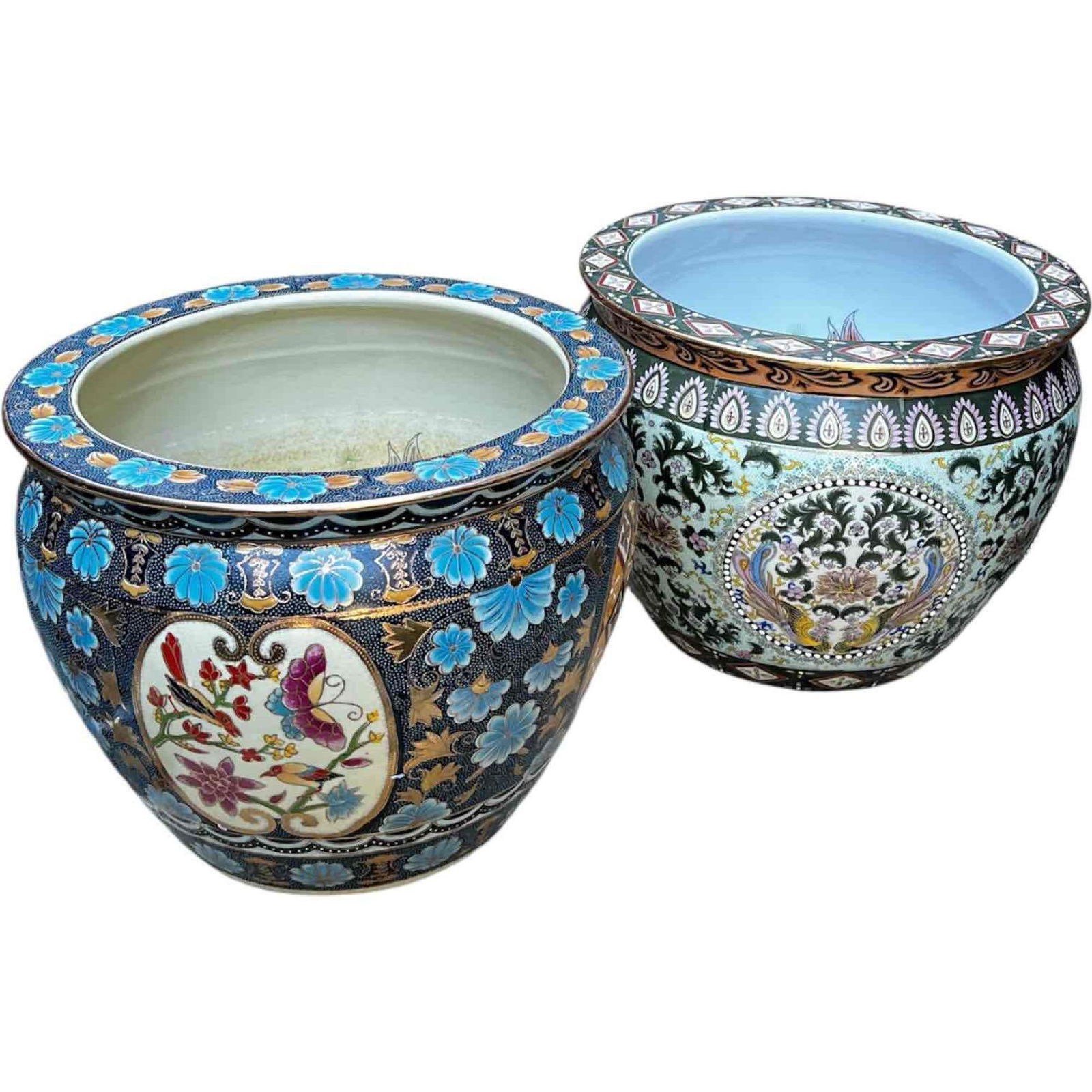 Pair of Asian Planters, Possibly Hand Painted (1 of 17)