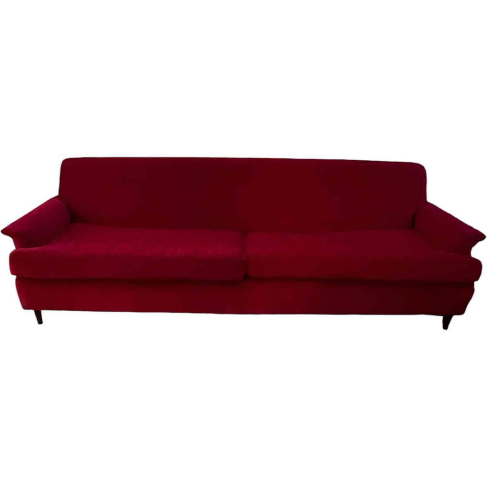 Fantastic Mid Century Modern MCM Red Velvet Sofa (1 of 13)