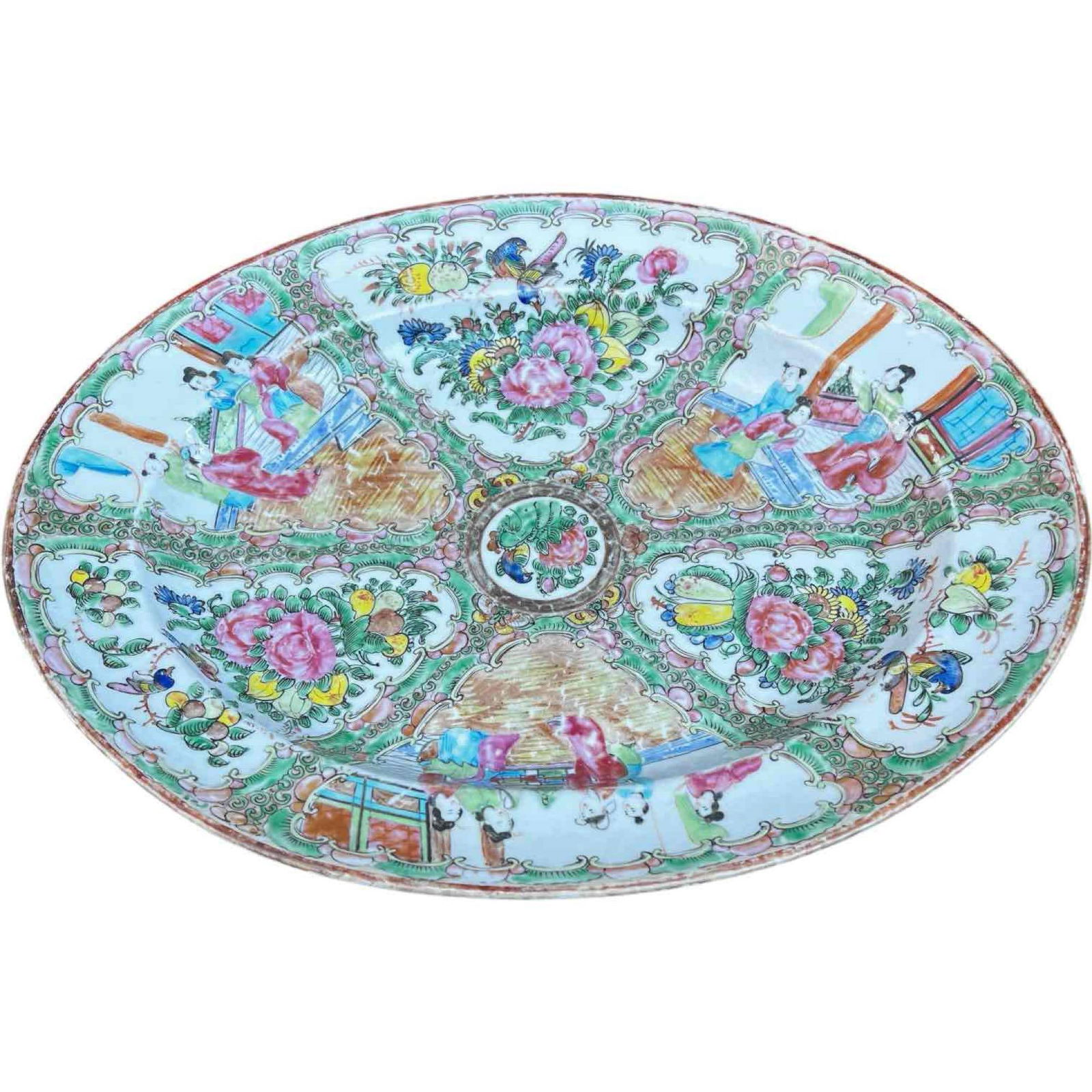 Vintage Famille Rose Medallion Large Serving Platter (1 of 7)