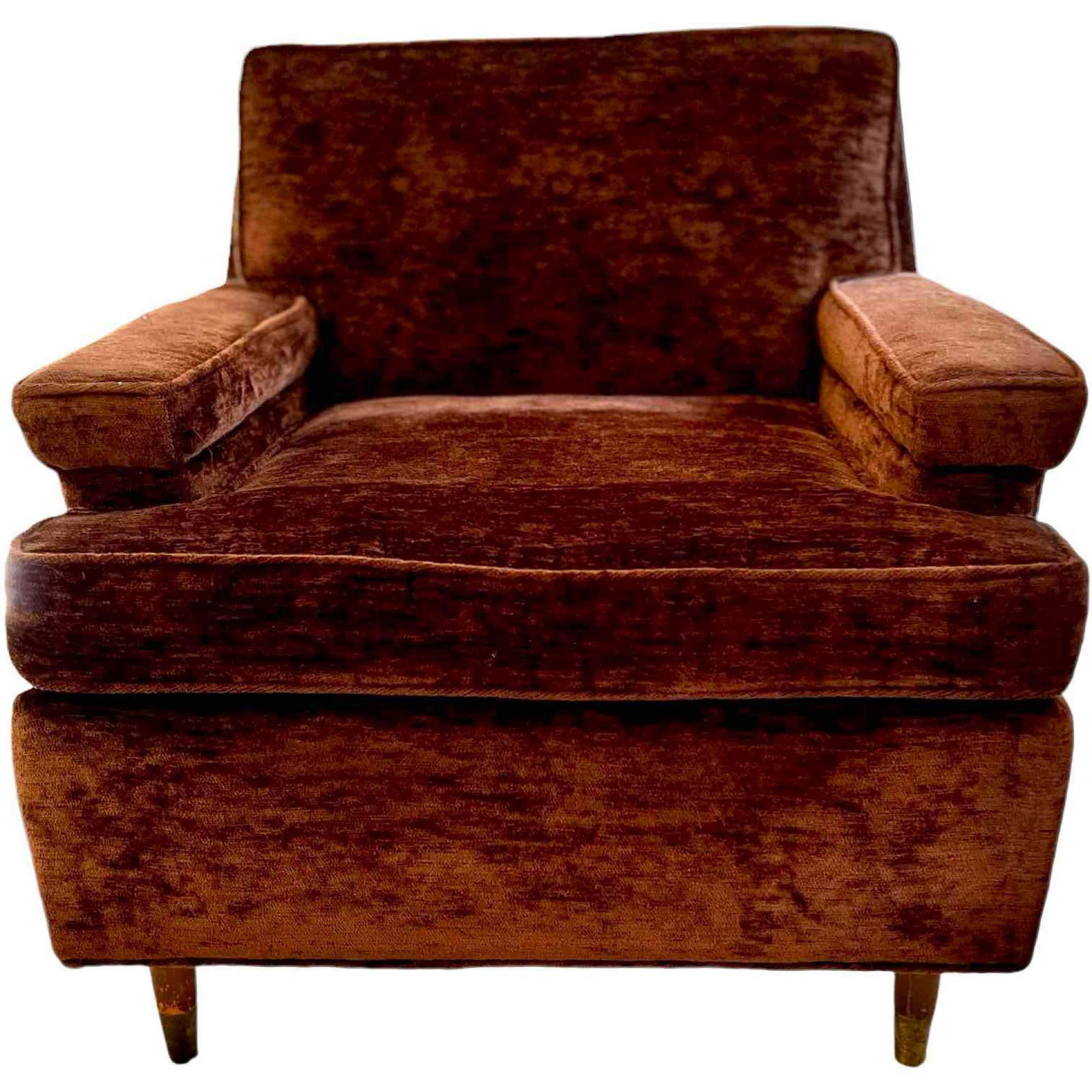 Fabulous Vintage MCM Velvet Brown Chair (1 of 16)