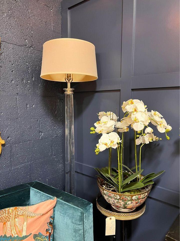 Restoration Hardware Clear Lucite Acrylic And Chrome Floor Lamp (1 of 4)