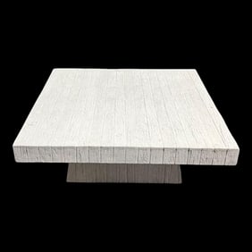 Frontgate Faux Wood Outdoor Coffee Table, White, Purchased for $1500