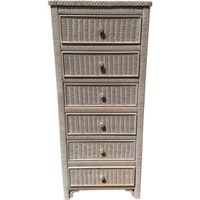 Henry Link for Lexington Wicker Tall Chest of Drawers, Lingerie Chest Circa 1990s
