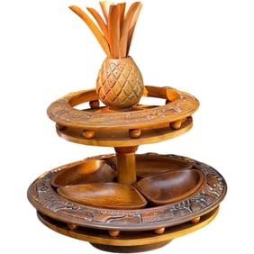 Hand Carved Epergne Lazy Susan