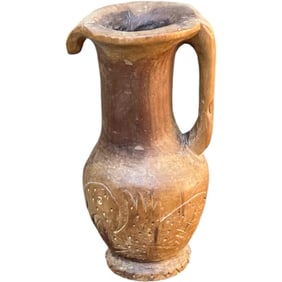 Antique Hand Carved Primitive Wood Pitcher