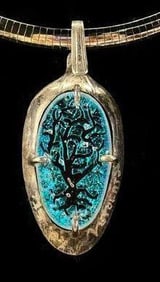 Votolato Dichroic Sterling Silver and Glass Pendant