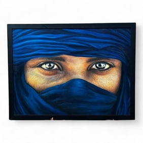 Framed Wall Art of National Geographic Cover Afghani Girl- Blue Men of the Sahara