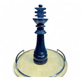 Solid Marble Tall Chess Piece, Decorative King Piece