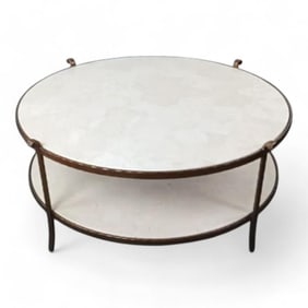 Serena & Lily St. Germain Stone Coffee Table, Round Table, Center Table
