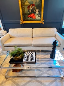 Mitchell Gold + Bob Williams Contemporary Polished Nickel and Acrylic Melrose Rectangle Coffee Table